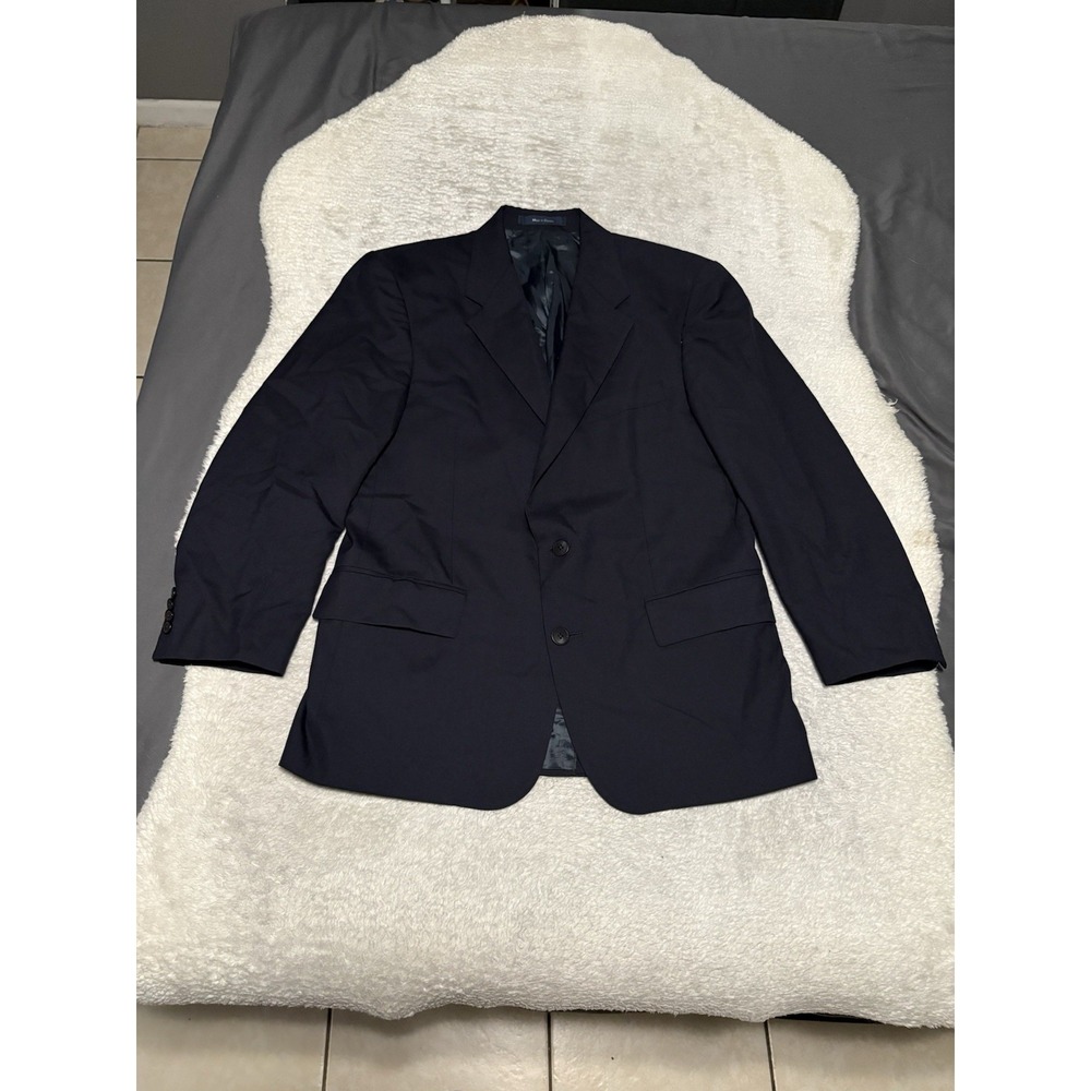 Vintage Chaps Ralph Lauren Blue 100% Wool Sport Coat Blazer Jacket Size 40R